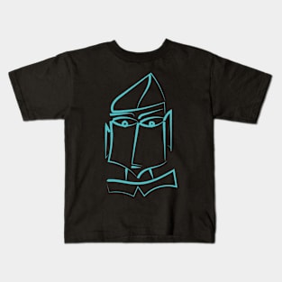 Man face funny minimal lineart Kids T-Shirt